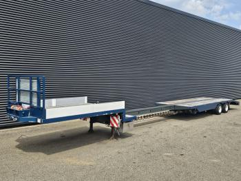 SEMI TRAILER / EXTENDABLE / 2 X STEERING AXLE / WHEEL WELL / RAD MULDE